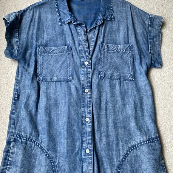 Casual Tencel (Soft Ligthweight Denim) Shirt Dress - Picture 4 of 4